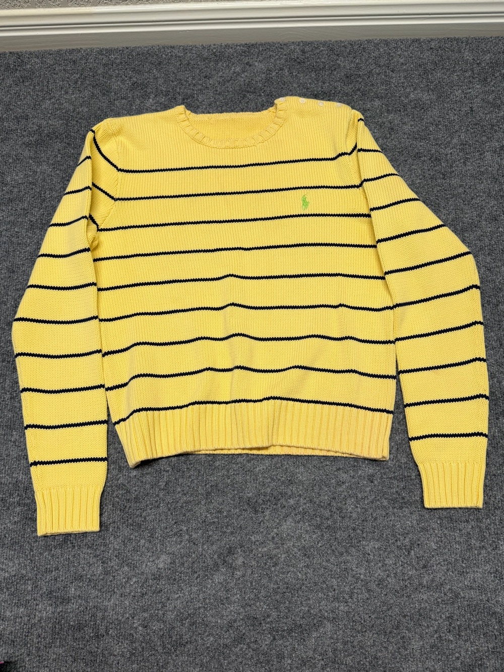 Ralph Lauren Yellow Striped Crewneck Sweater - Women